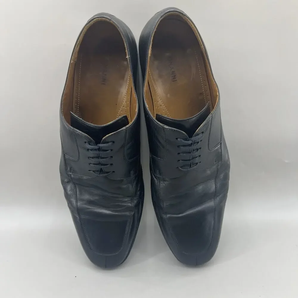 Magnanni Split Toe‎ Apron Oxford Men's Size 13 M Black Leather Comfort Low Shoes